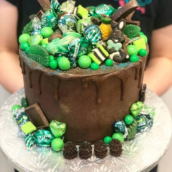 Smooth Chocolate with Chocolate Drip and Green Overload Toppings