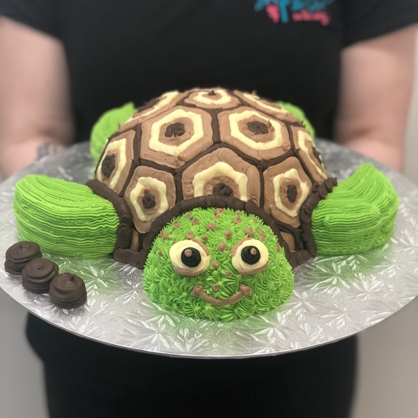 Turtle Cake Brown and White