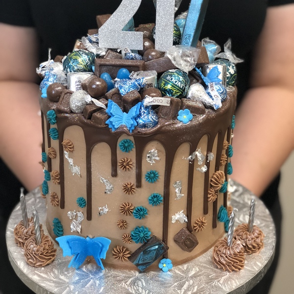 Blue and Chocolate Theme Overload with Blue Butterflies 