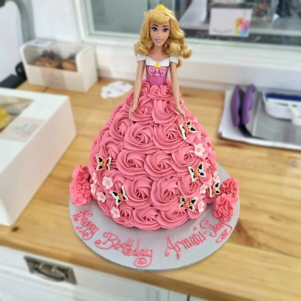 Pink Barbie Roses Cake 