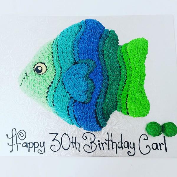 Blue and Green Fish Cake