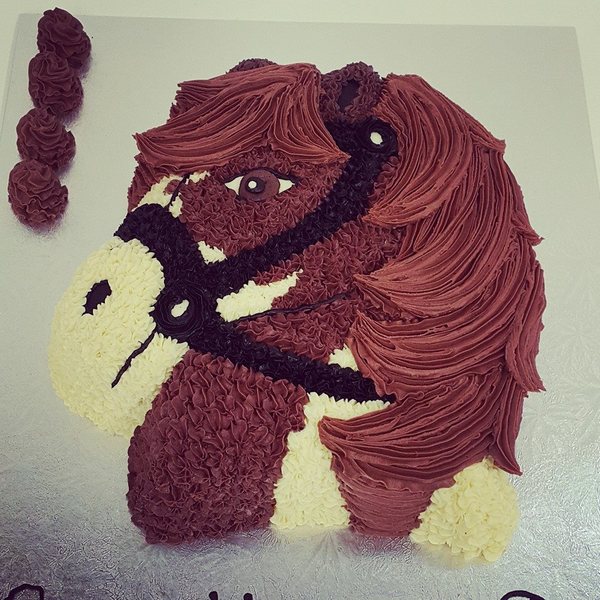 Horse Head Brown and Cream Cake