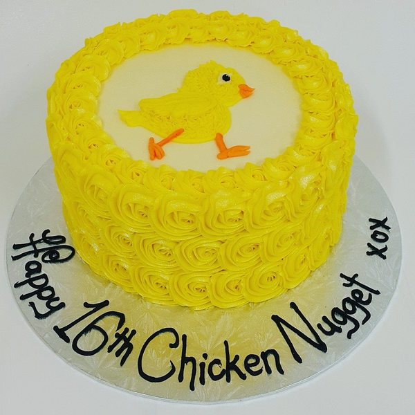 Yellow Rose cake with Little Chick