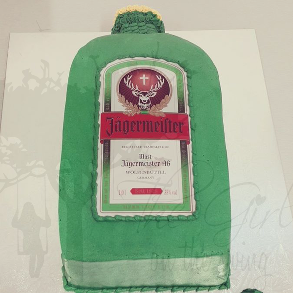 Jagermeister Bottle (with edible image) Cake