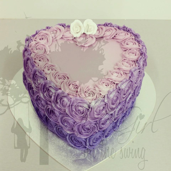 Purple Ombre Heart Cake