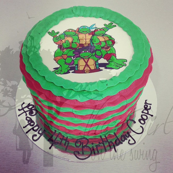 TMNT Frill cake with Edible Image