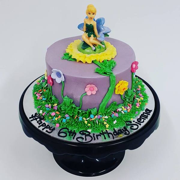 Tinkerbell Smooth Purple Garden Cake
