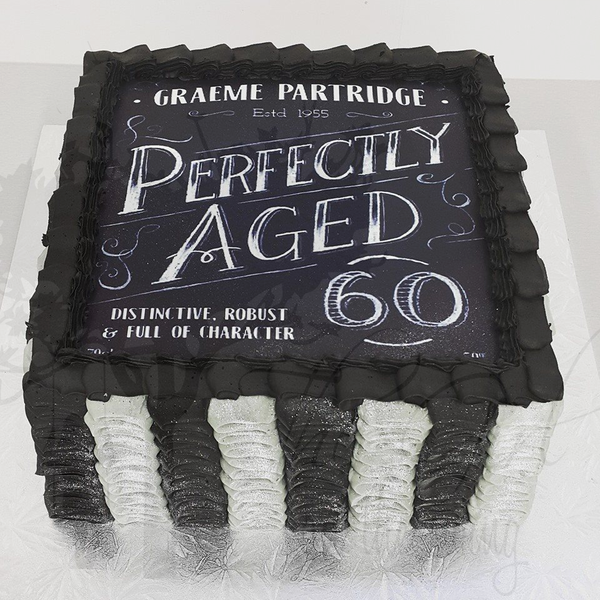 Grey and Black Ruffles (with edible image)